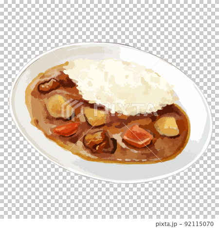 シンプル　カレーライス　水彩風 92115070