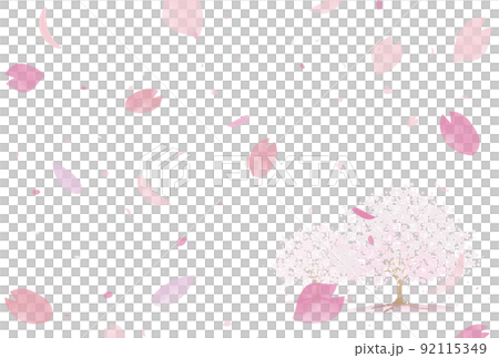 背景矢量與櫻花樹和櫻花花瓣大小 背景矢量與櫻花樹和櫻花花瓣大小 92115349