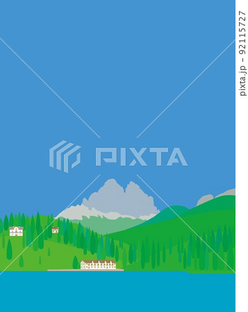 ミズリーナ湖 lago di misurina トレ・チーメ・ディ・ラヴァレード ドロミーティ ミズリーナ湖 lago di misurina トレ・チーメ・ディ・ラヴァレード ドロミーティ 92115727