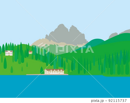 ミズリーナ湖 lago di misurina トレ・チーメ・ディ・ラヴァレード ドロミーティ ミズリーナ湖 lago di misurina トレ・チーメ・ディ・ラヴァレード ドロミーティ 92115737