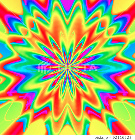 迷幻色彩的曼陀羅圖案-插圖素材[92116522] - PIXTA圖庫