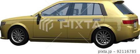 メーカーの使用許可不要のオリジナル自動車切抜き画像イラスト メーカーの使用許可不要のオリジナル自動車切抜き画像イラスト 92116785