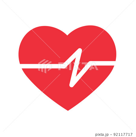 heart icon with sign , heartbeat. vector illustration 92117717
