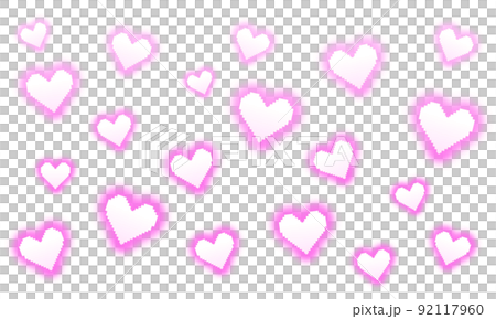 ドット絵_光るハートパターン(ピンク) ドット絵_光るハートパターン(ピンク) 92117960