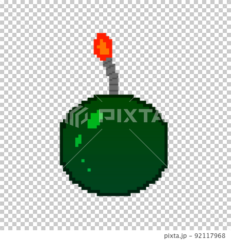 Pixel art_bomb (yellowish green) Pixel art_bomb (yellowish green) 92117968