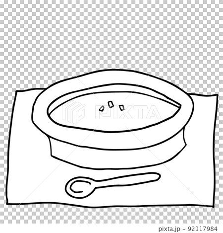 美味しそうなスープの線画イラスト 美味しそうなスープの線画イラスト 92117984