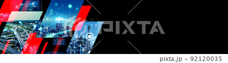 テクノロジーイメージ バナー・広告向け横長ビジュアルテンプレート テクノロジーイメージ バナー・広告向け横長ビジュアルテンプレート 92120035