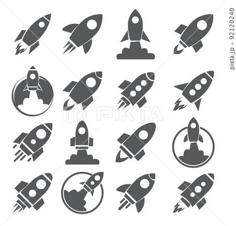 Rocket icon set on white background Rocket icon set on white background 92120240