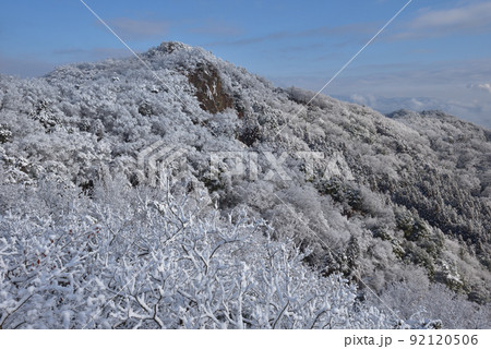 大小山の雪景色 大小山南側小ピークから山頂方面を見る 大小山の雪景色 大小山南側小ピークから山頂方面を見る 92120506