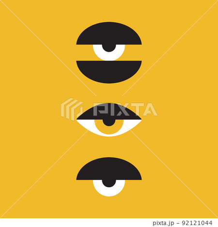 Minimal geometric design of the 20s with eyes seamless pattern. Bauhaus eye. Abstract vector template with elements of primitive forms. Modern hipster style. Minimal geometric design of the 20s with eyes seamless pattern. Bauhaus eye. Abstract vector template with elements of primitive forms. Modern hipster style. 92121044