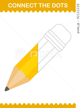 Connect the dots Pencil. Worksheet for kids 92122229