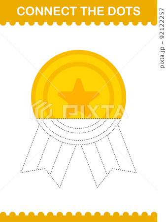 Connect the dots Award Medal. Worksheet for kids Connect the dots Award Medal. Worksheet for kids 92122257