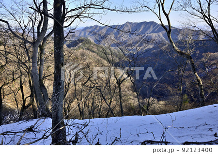 丹沢の辺室山 雪の辺室山縦走コースより相州アルプスを望む 丹沢の辺室山 雪の辺室山縦走コースより相州アルプスを望む 92123400