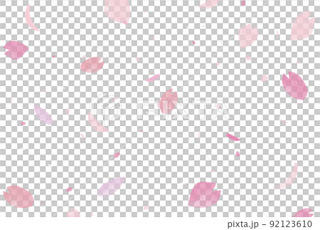 桜の花びら大小が描かれた水彩風な背景 ベクター 桜の花びら大小が描かれた水彩風な背景 ベクター 92123610