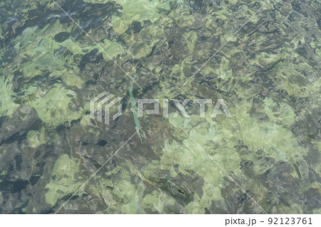 Shallow sea surface, see the limestone floor Shallow sea surface, see the limestone floor 92123761