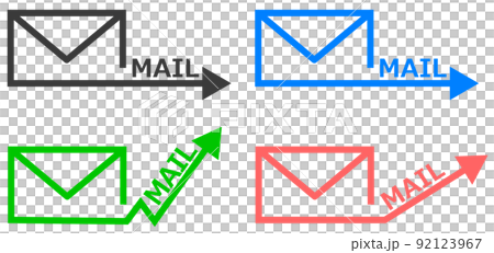 An icon that indicates the sending and receiving of emails with an envelope mark 92123967