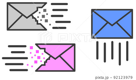 封筒マークでメールの送受信を表したアイコン 92123979