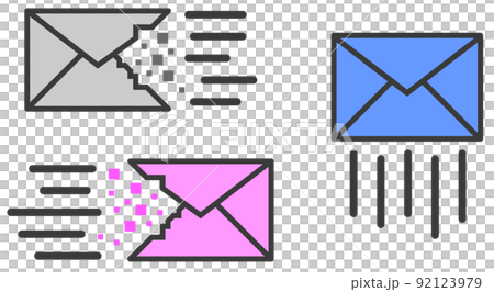 封筒マークでメールの送受信を表したアイコン 92123979