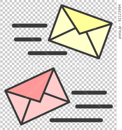 封筒マークでメールの送受信を表したアイコン 92123994