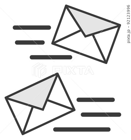 封筒マークでメールの送受信を表したアイコン 92123996