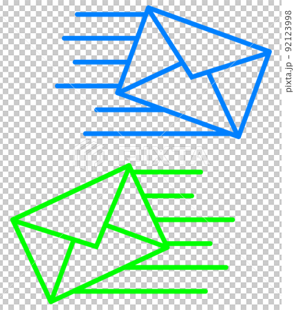 表示發送和接收帶有信封標記的電子郵件的圖標 表示發送和接收帶有信封標記的電子郵件的圖標 92123998