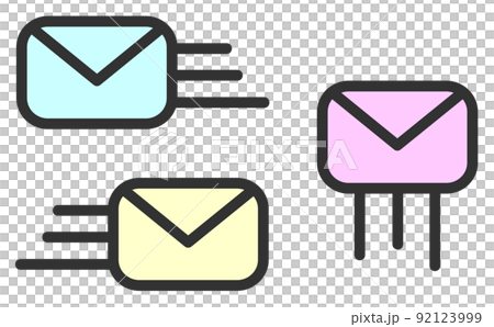 表示發送和接收帶有信封標記的電子郵件的圖標 92123999
