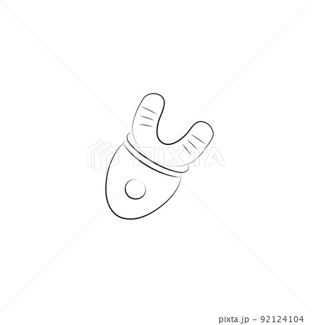 LED teeth whitening light device. Dental gadget for health youth and beauty, Sketch vector illustration 92124104