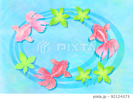金魚と波紋と紅葉 92124373