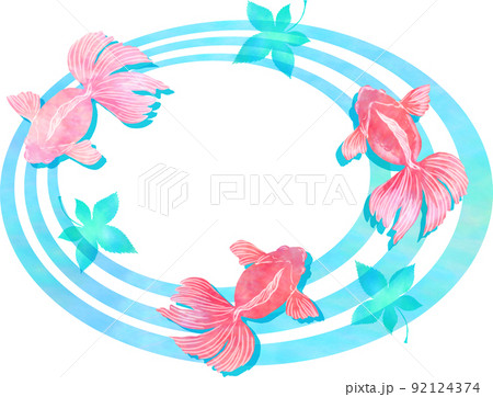 金魚と波紋と紅葉 92124374
