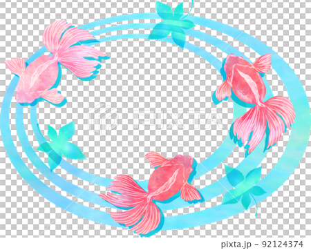 金魚と波紋と紅葉 92124374