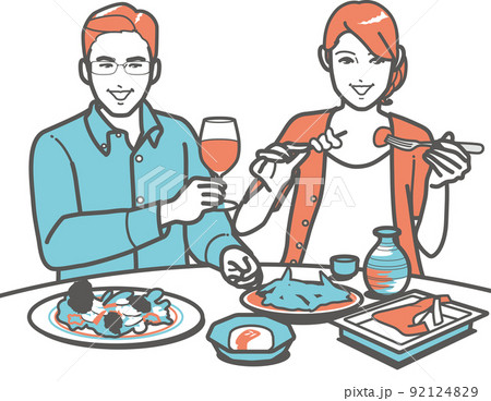 お酒を飲む男女 お酒を飲む男女 92124829