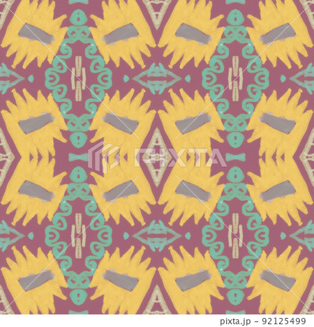 Navajo seamless pattern. Hand drawn ethnic background. 92125499