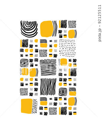 Vector geometric poster. Abstract background with hand drawn squares 92125511