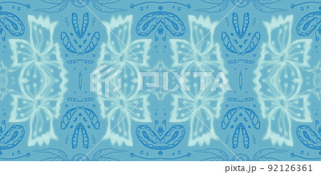 Hand drawn floral ethnic pattern. Seamless abstract batik print. 92126361
