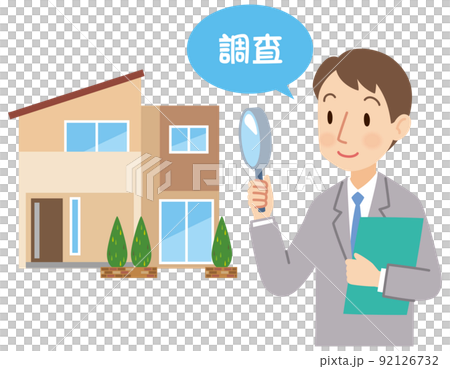 Real estate agent who assesses a house Real estate appraisal 92126732