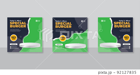 Food social media promotion banner post design 92127835