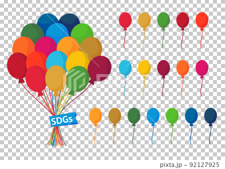SDGs balloons 17 colors material SDGs balloons 17 colors material 92127925