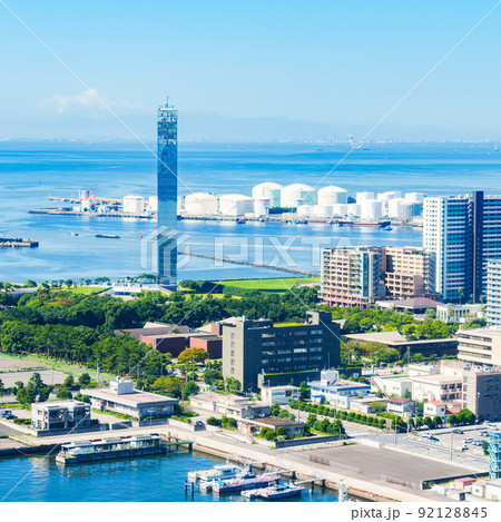 千葉港 千葉市 臨海部 【 東京湾 を 遠景 に望む 】 千葉港 千葉市 臨海部 【 東京湾 を 遠景 に望む 】 92128845