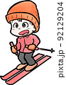 スキーをする男性のイラスト 92129204