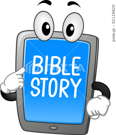 Mascot Tablet Bible Story Illustration 92129820