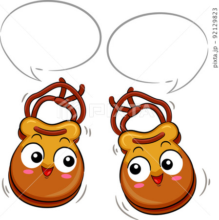 Mascot Castanets Speech Bubble Illustration Mascot Castanets Speech Bubble Illustration 92129823