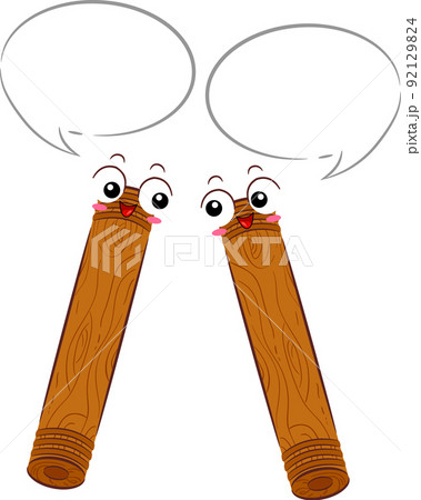 Mascot Claves Speech Bubble Illustration Mascot Claves Speech Bubble Illustration 92129824