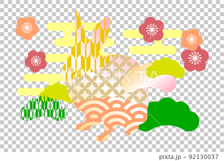 New Year's card 2023 Illustration material of the year of the rabbit New Year's card 2023 Illustration material of the year of the rabbit 92130037
