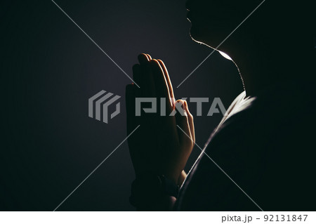 Prayer woman hand Prayer woman hand 92131847