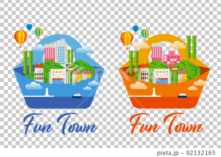 Fun cityscape and living scenery. Building and town planning where people can live brightly. 92132165