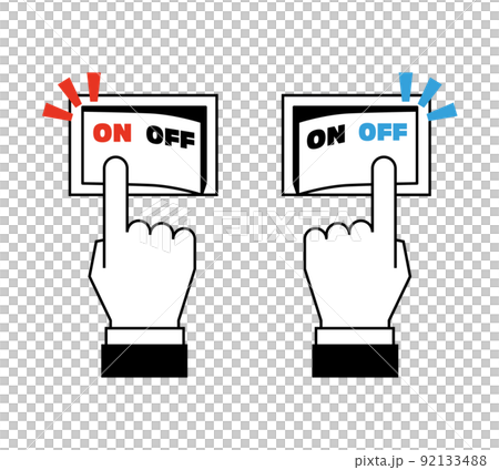 スイッチをON　OFFする指 92133488