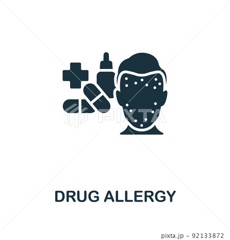 Drug Allergy icon. Monochrome simple Allergy icon for templates, web design and infographics 92133872