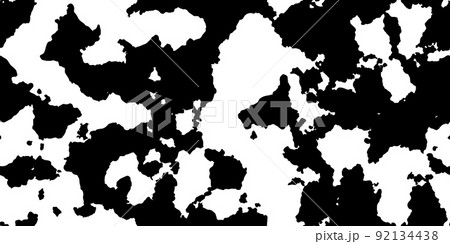 Black cowhide with white spots as a seamless pattern 92134438