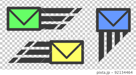 An icon that indicates the sending and receiving of emails with an envelope mark 92134464