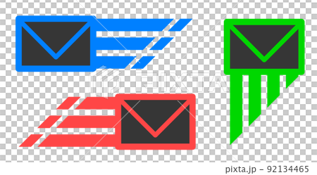 封筒マークでメールの送受信を表したアイコン 92134465